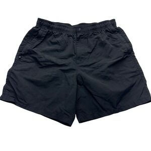Gap Shorts Mens M Black Nylon Athletic Hiking Elastic Waist Snap Zip Pockets